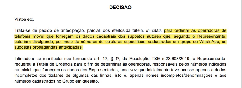 Grupo de WhatsApp "NOVAS IDÉIAS NAS" na mira da justiça