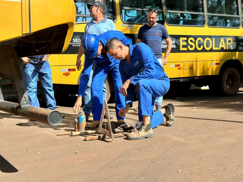 Prefeitura realiza vistoria da frota municipal de ônibus escolares para o início do ano letivo em Nova Alvorada do Sul