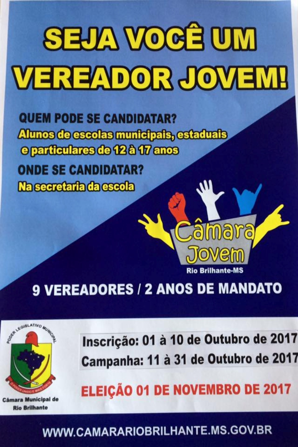 Projeto Câmara Jovem em Rio Brilhante ganha notoriedade