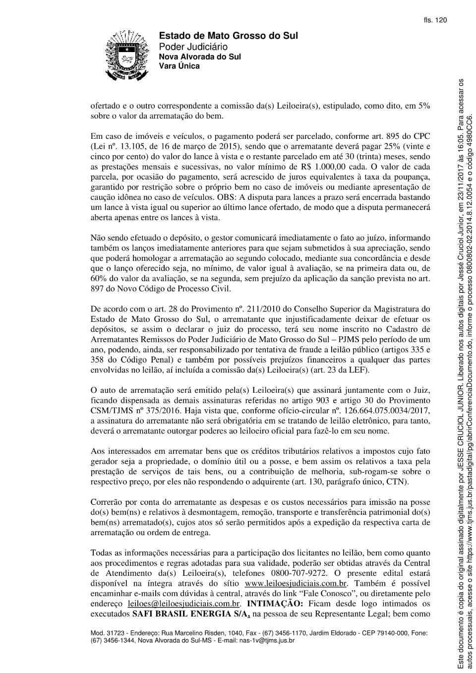 Justiça Estadual realizam leilão eletrônico de 28 hectares em Nova Alvorada do Sul