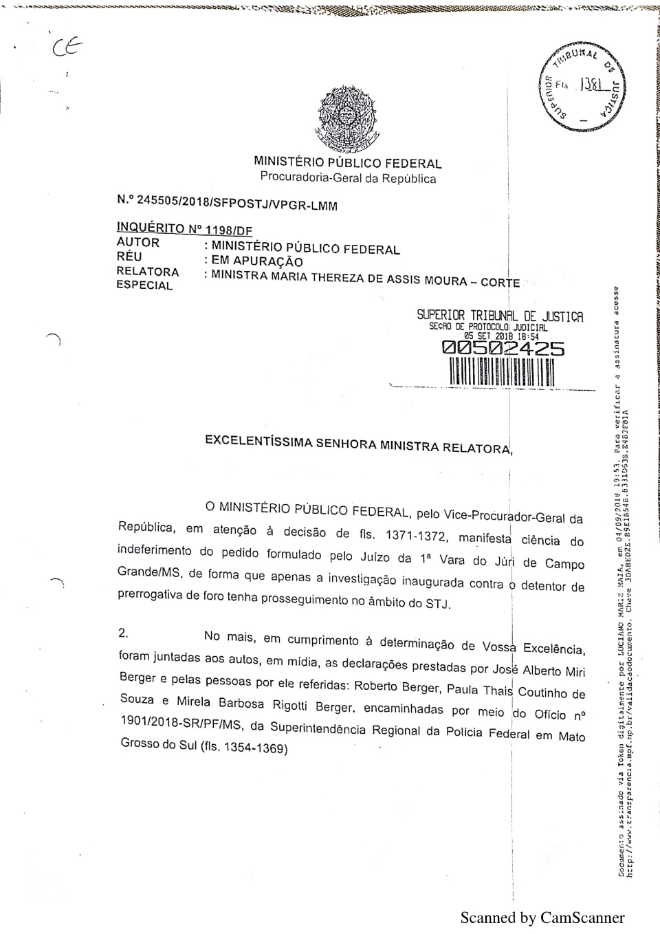 STJ adia para 24 de outubro julgamento do inquérito contra Reinaldo Azambuja