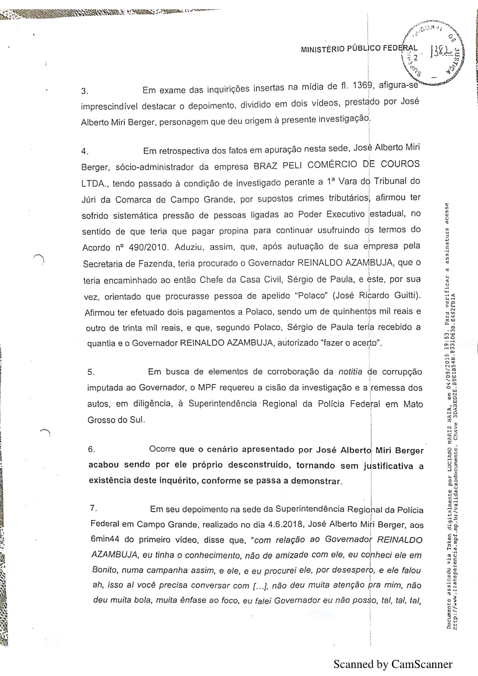STJ adia para 24 de outubro julgamento do inquérito contra Reinaldo Azambuja