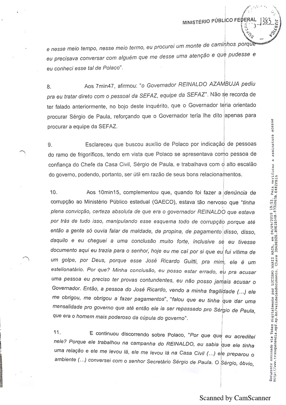 STJ adia para 24 de outubro julgamento do inquérito contra Reinaldo Azambuja