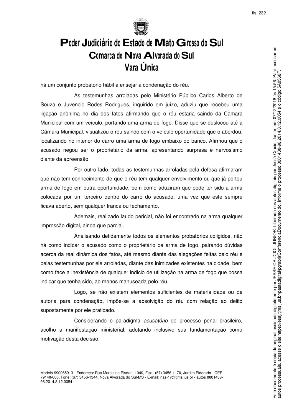 Paulo Puff é inocentado pela justiça e arma plantada em seu carro prova armação politica