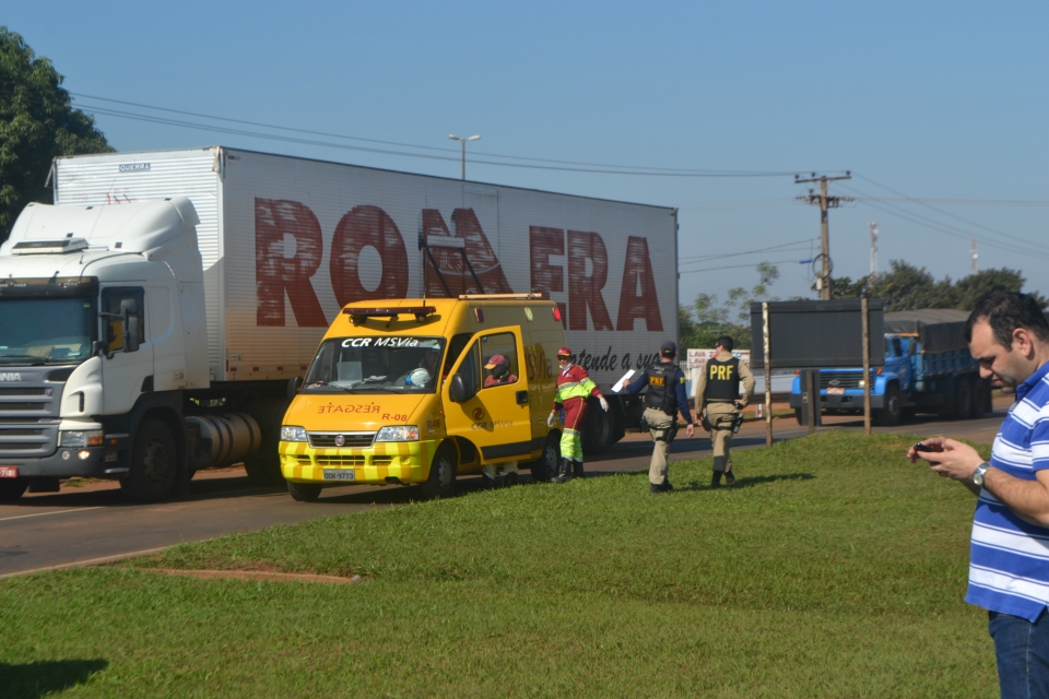 Acidente na BR 163 em Nova Alvorada do Sul