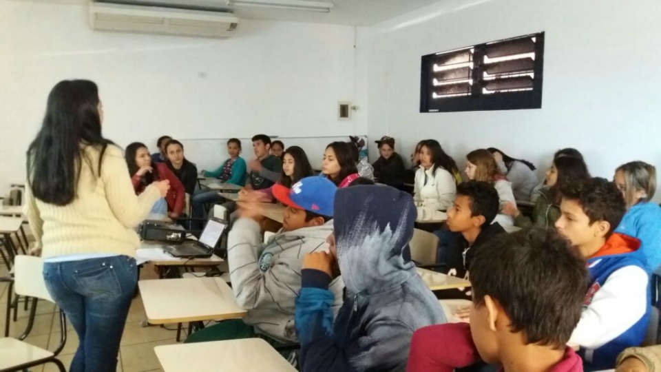 Professores e alunos do município recebem palestras sobre a campanha “Agosto Lilás” Professores e alunos do município recebem palestras sobre a campanha “Agosto Lilás”
