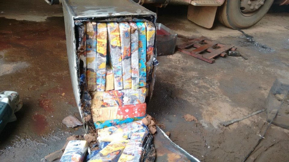 Droga é apreendida em tanque de combustível na região de Iguatemi.