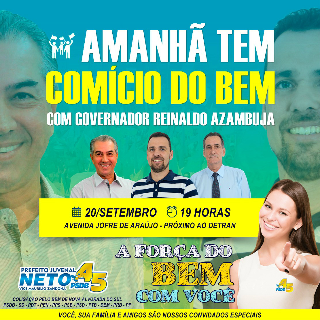 Candidato a prefeito de Nova Alvorada do Sul recebe o apoio do governador Reinaldo Azambuja