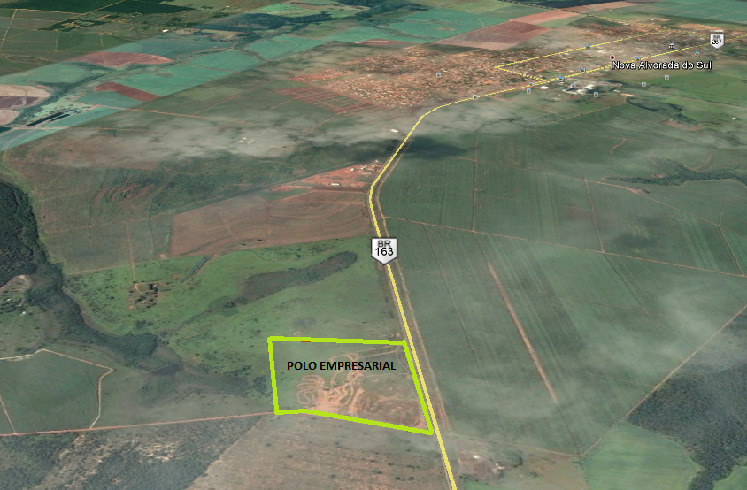 15 empresas são “beneficiadas” com doações de terrenos em Nova Alvorada do Sul Polo Empresarial que recebera as 15 empresas beneficiadas com as doações de terreno. BR 163 km 369.:/ Foto Leandro Medina