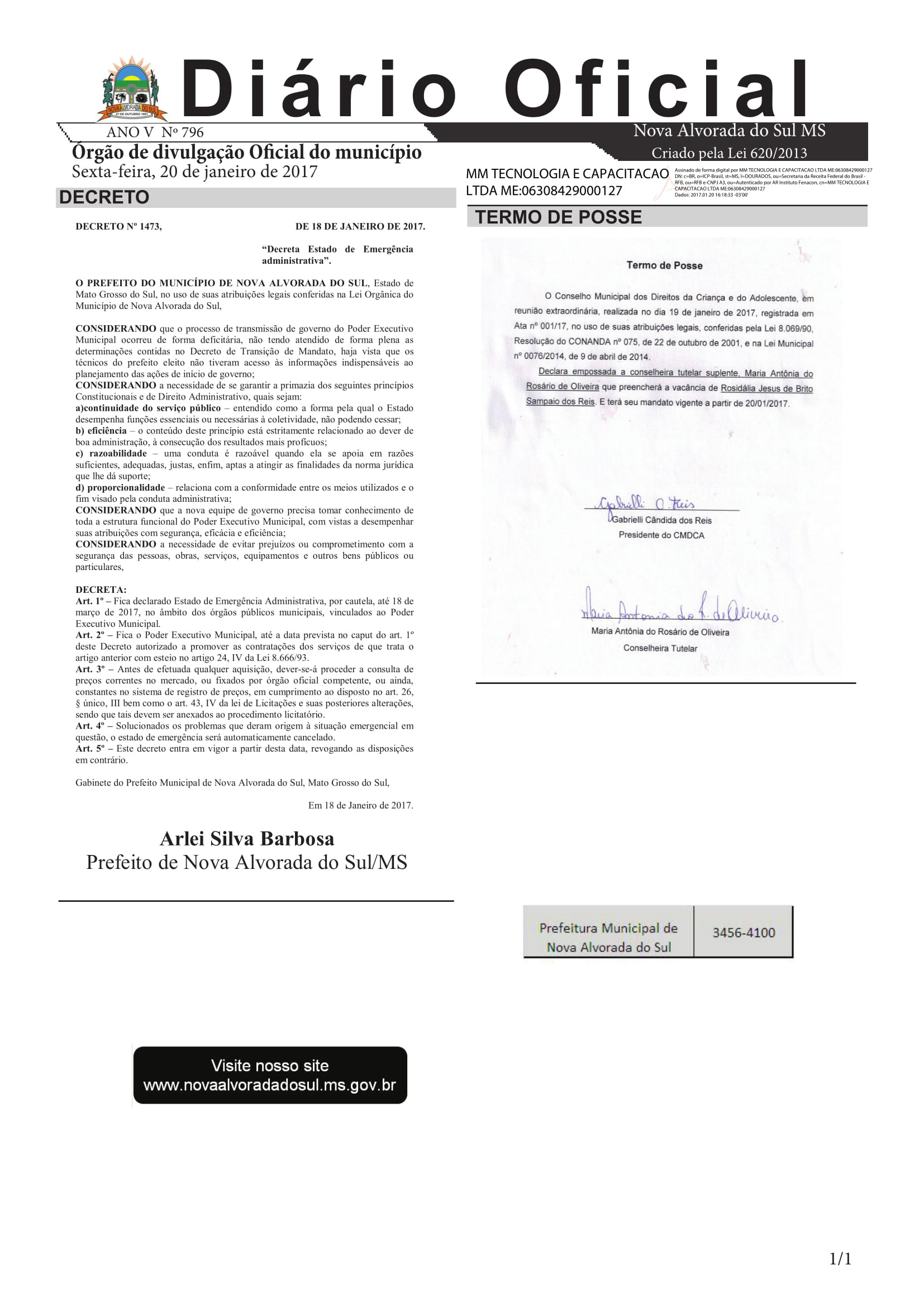 Prefeito Arlei Silva Barbosa decreta estado de emergência administrativa Prefeito Arlei Silva Barbosa decreta estado de emergência administrativa