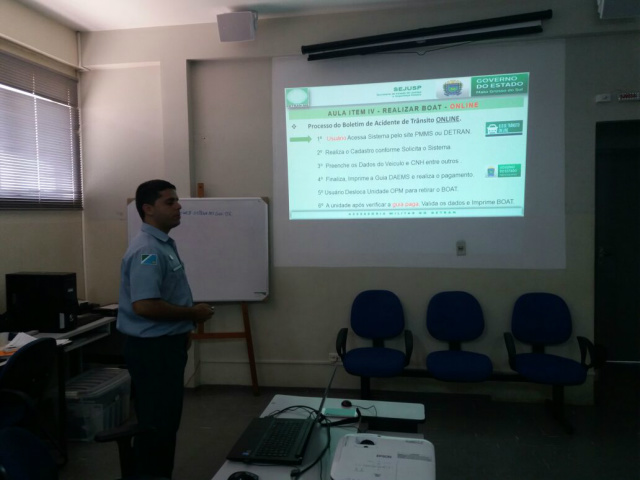 Policiais Militares de Nova Alvorada do Sul participam de curso de capacitação do registro de boletim de trânsito on-line