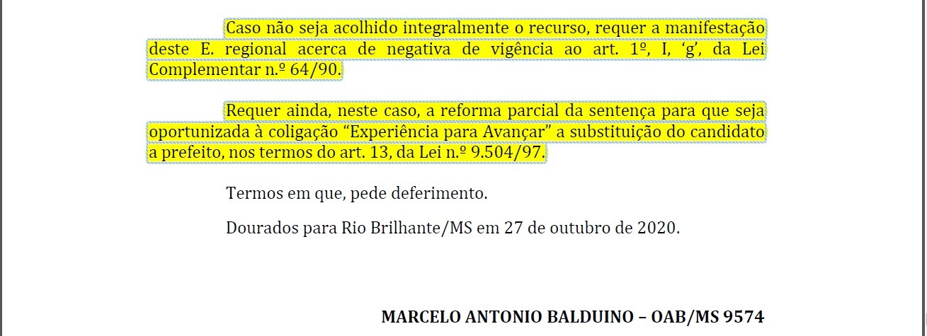 Temendo nova derrota defesa pede substituição de prefeito