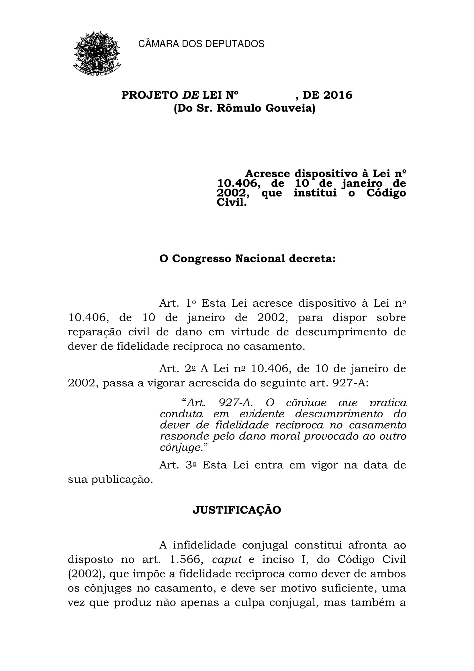 Projeto de lei de autoria Deputado Federal do (PSD) prevê condenação por infidelidade conjugal Projeto de lei de autoria Deputado Federal do (PSD) prevê condenação por infidelidade conjugal
