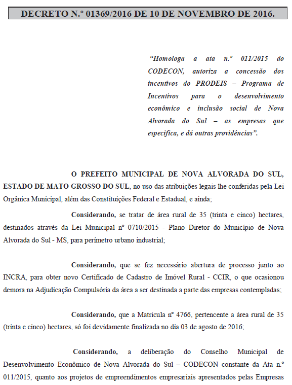 Grupo de empresários prepara ação contra prefeitura de Nova Alvorada do Sul Grupo de empresários prepara ação contra prefeitura de Nova Alvorada do Sul