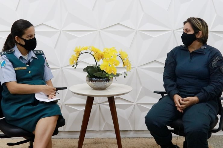 Coronel PM Neidy Nunes Barbosa durante entrevista para o programa PM-MS em Ação