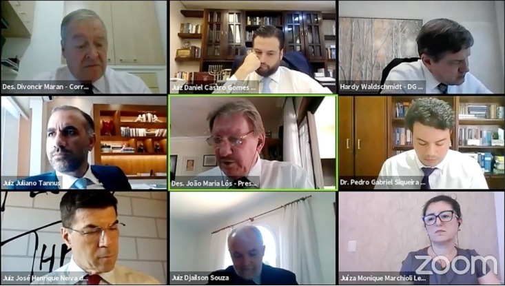 Sessão desta quinta-feira (05) do Tribunal Regional Eleitoral (TRE/MS). Foto: Reprodução/Youtube