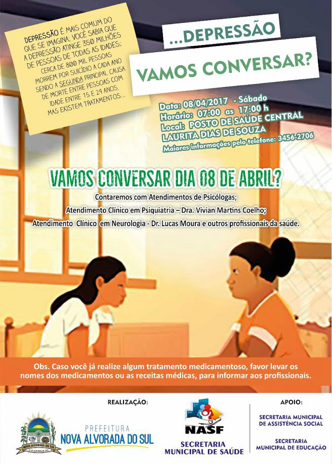 Prefeitura promove ação ao Dia Mundial da Saúde com o tema: Depressão Prefeitura promove ação ao Dia Mundial da Saúde com o tema: Depressão