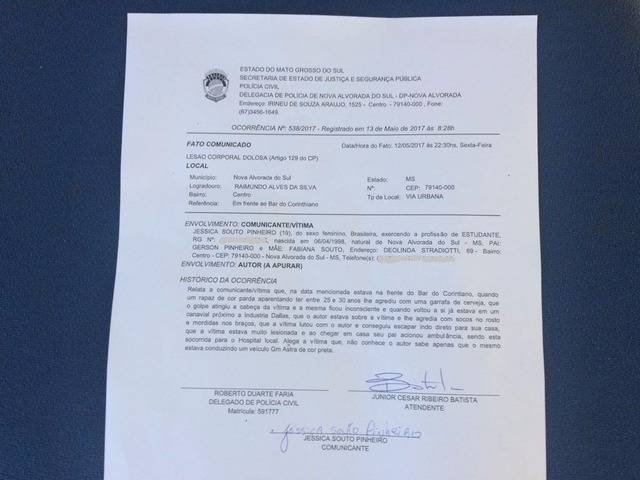 Estudante de 19 anos é atacada em Nova Alvorada do Sul Estudante de 19 anos é atacada em Nova Alvorada do Sul