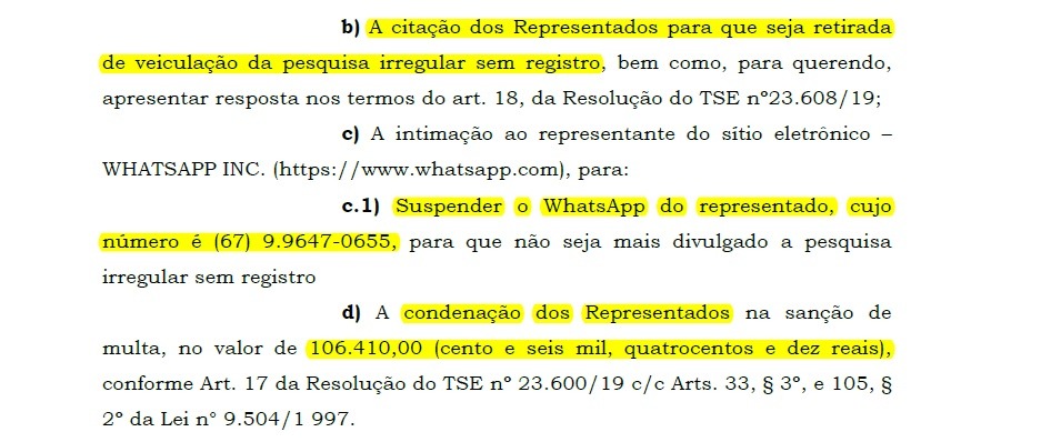 Justiça Eleitoral proíbe divulgação de pesquisa e multa ultrapassa 100 mil reais