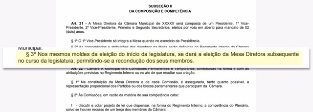 Constituição veda recondução à Presidência da Câmara de Nova Alvorada do Sul Constituição veda recondução à Presidência da Câmara de Nova Alvorada do Sul