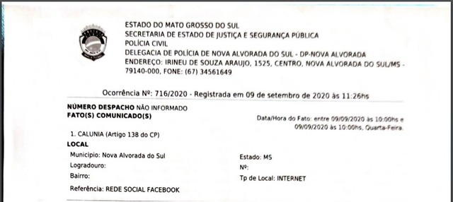 Delegado Elias registra BO contra “PERFIL FAKE’s” por calunia em Nova Alvorada do Sul Delegado Elias registra BO contra “PERFIL FAKE’s” por calunia em Nova Alvorada do Sul