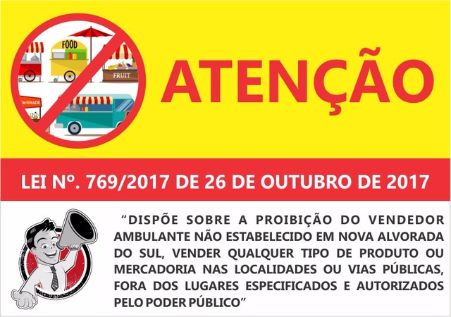 LEI que proíbe “Vendedores Ambulantes” sem autorização é aprovada Nova alvorada do Sul Arte/ W1 Brasil