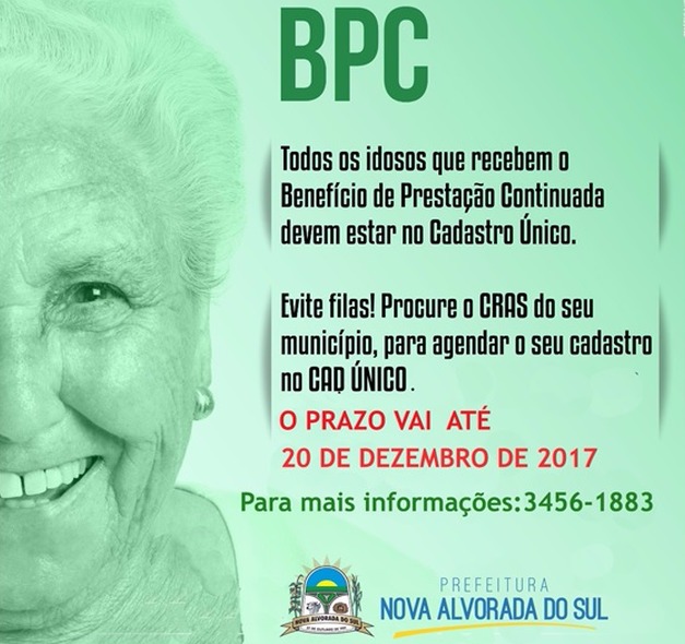 Beneficiários do BPC/LOAS de Nova Alvorada do Sul devem atualizar dados para não perder benefício