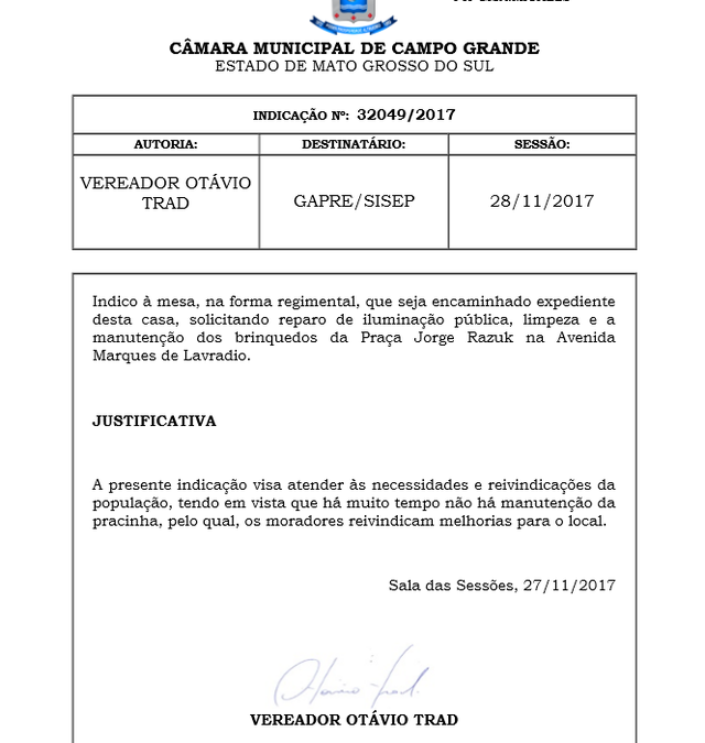 Após pedido de vereador, prefeitura realiza limpeza da Praça Jorge Razuk Após pedido de vereador, prefeitura realiza limpeza da Praça Jorge Razuk