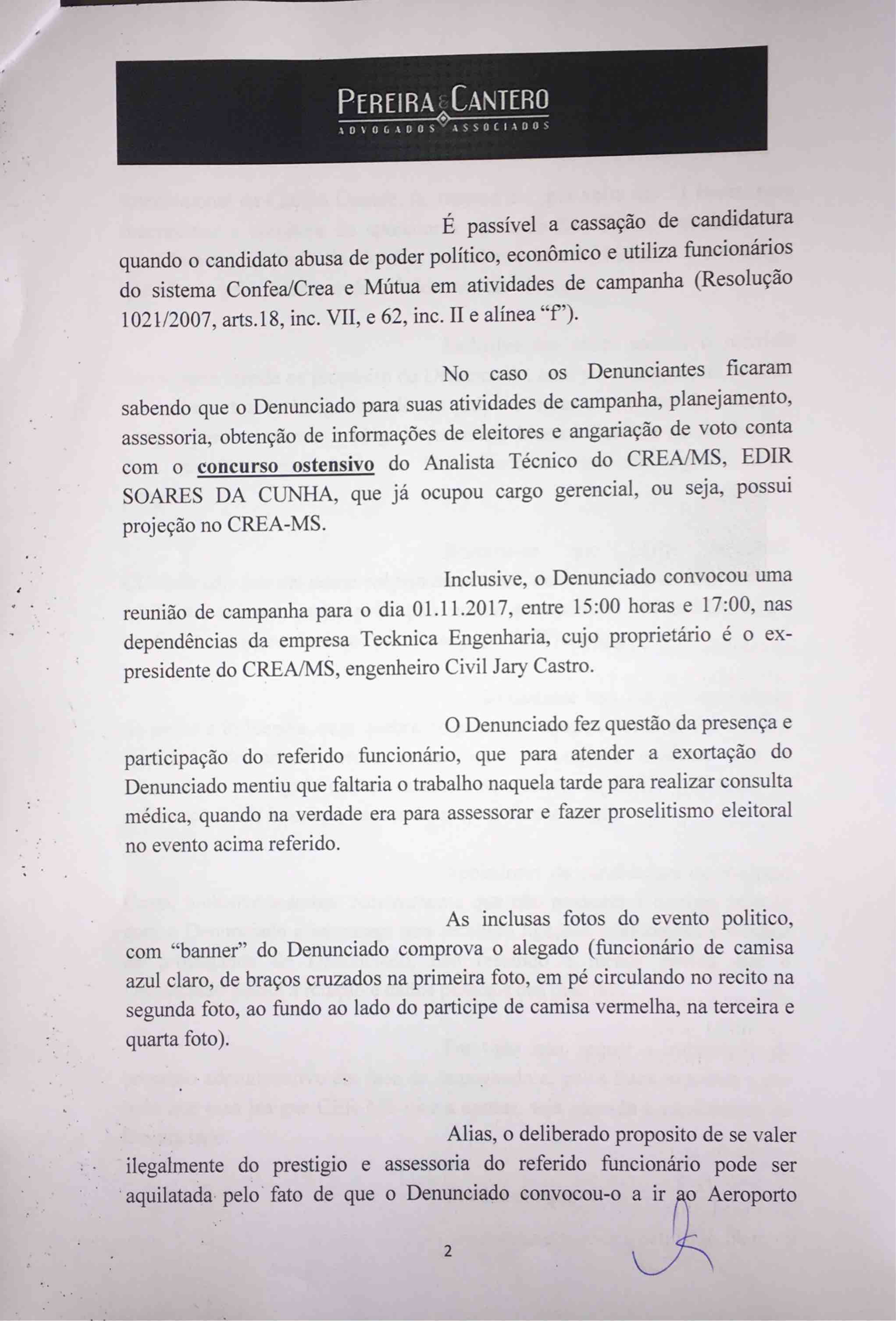 Funcionário falta serviço para ir ao médico, mas é flagrado fazendo campanha pra Marcos Maias, candidato a presidente do CREA/MS