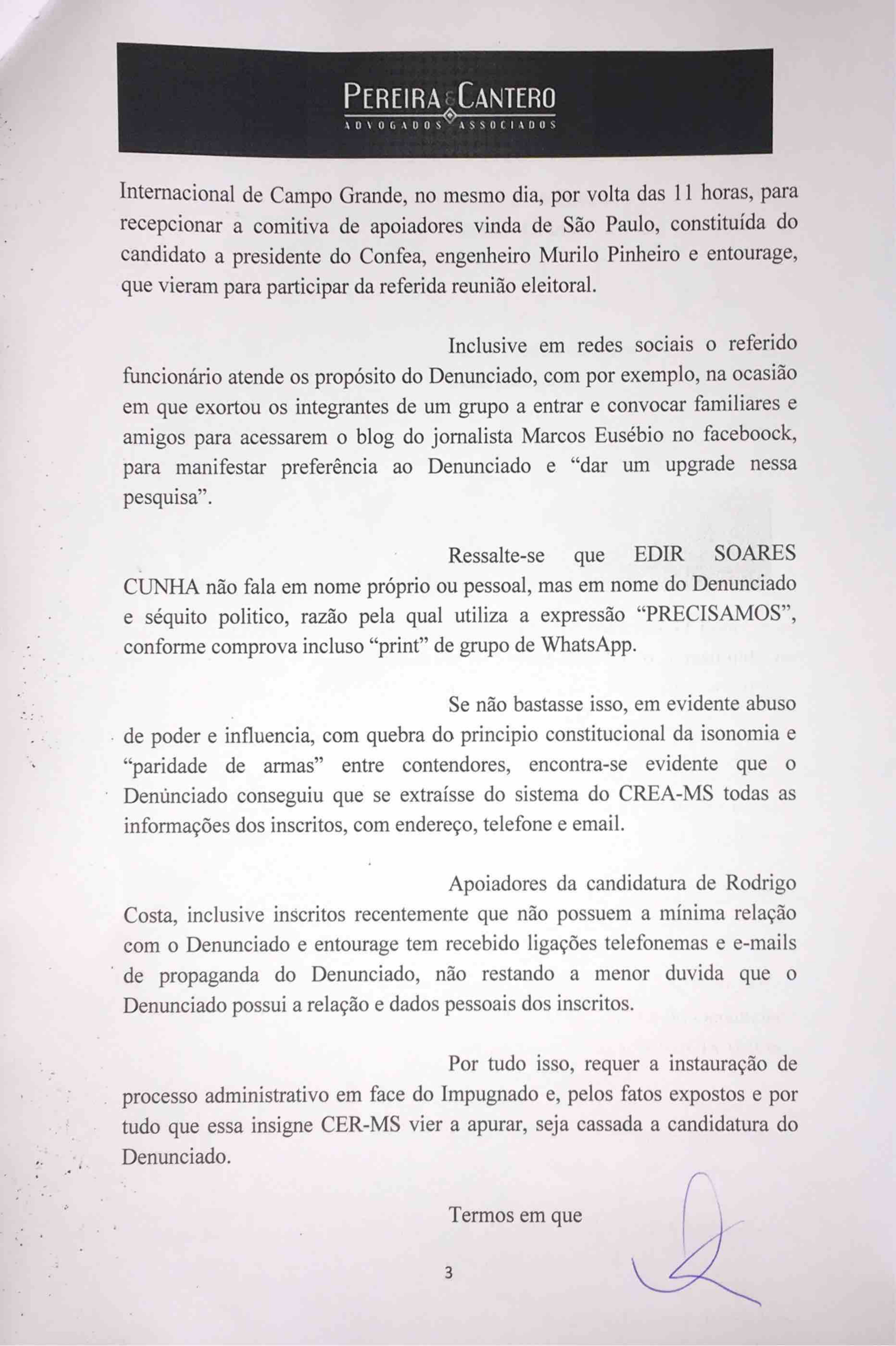 Funcionário falta serviço para ir ao médico, mas é flagrado fazendo campanha pra Marcos Maias, candidato a presidente do CREA/MS