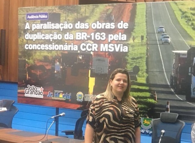 Daniela durante a audiência, em Campo Grande (Foto: Divulgação)