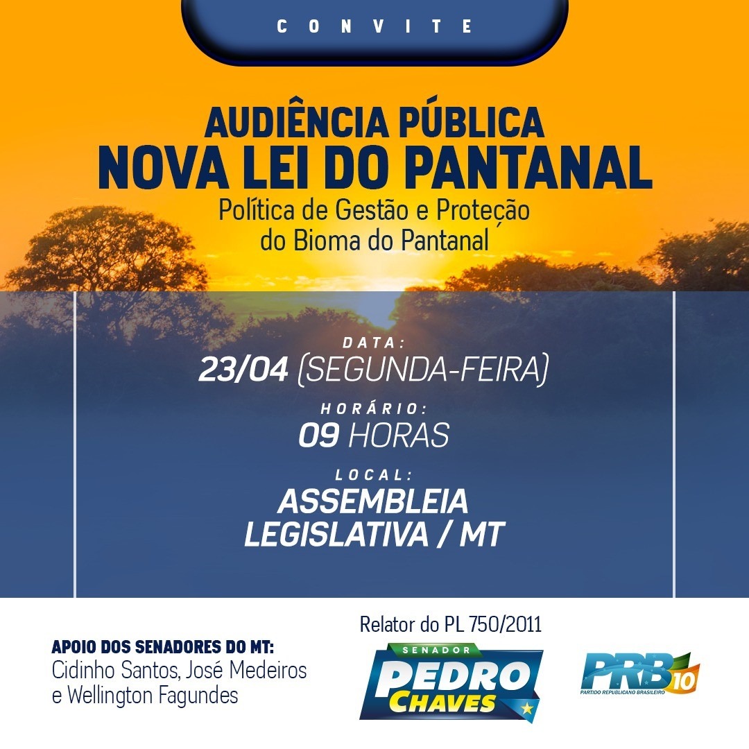 Por iniciativa de Pedro Chaves, Mato Grosso debate gestão e proteção do Bioma Pantanal Por iniciativa de Pedro Chaves, Mato Grosso debate gestão e proteção do Bioma Pantanal