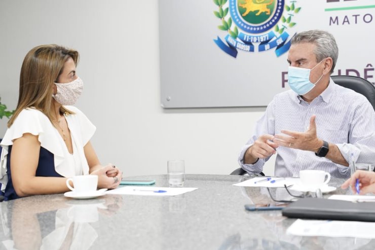 Senadora Soraya Thronicke em reunião com o presidente da ALEMS, deputado Paulo Corrêa