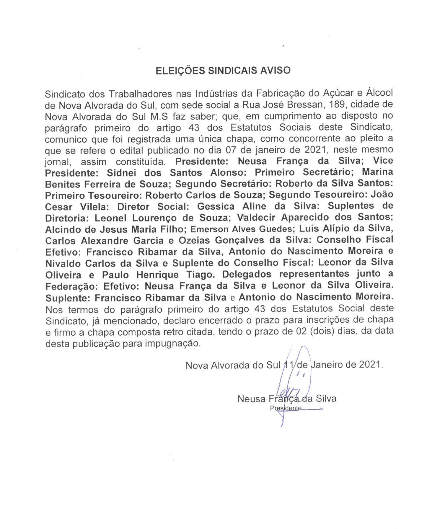 EDITAL: Eleições sindicais - aviso