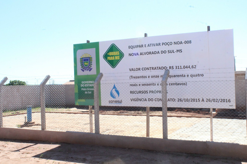 Nova Alvorada do Sul - Sanesul O poço está sendo realizado no Bairro Maria de Lourdes e conta com investimentos do Governo do Estado de Mato Grosso do Sul