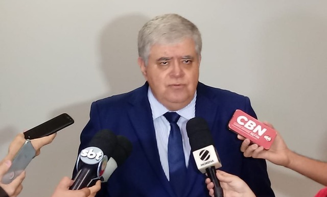 Marun anuncia em MS número do disque denúncia contra preços abusivos do diesel Ministro da Secretaria de Governo, Carlos Marun, em visita a Campo Grande (Foto: Emerson Arce / Tv Morena )