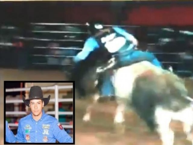 Peão de 24 anos morre após ser pisoteado por touro em rodeio de MS Uéliton era o 11º colocado na disputa. (Foto: Reprodução)