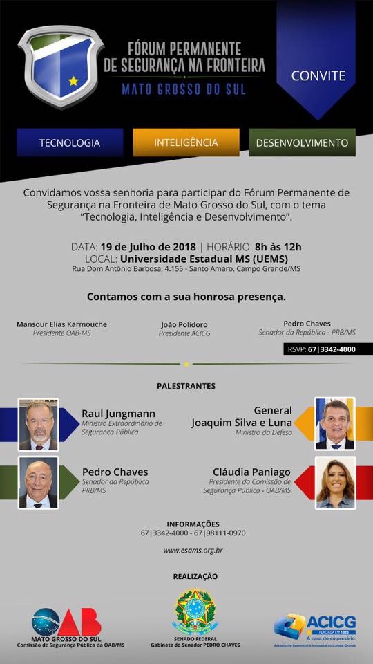 Campo Grande recebe ministros para Fórum Permanente de Segurança na Fronteira