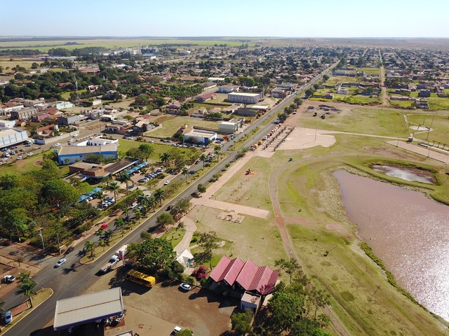 Avenida Irineu de Souza Araujo principal avenida de Nova Alvorada do Sul. foto Drone Marcelo Lino