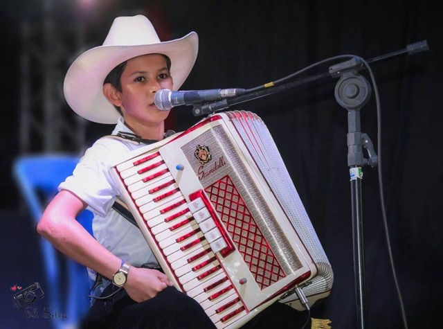 Menino que toca acordeon na fazenda desde 4 anos faz shows em SP e MS Menino começou a tocar acordeon aos 4 anos em MS — Foto: Redes sociais/Reprodução
