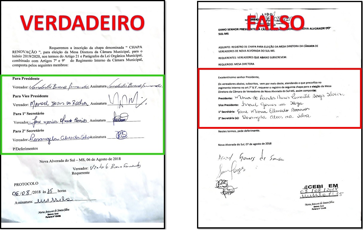 Comparação da chapa modelo padrão e a chapa falsificada 