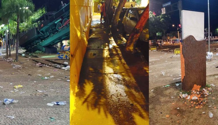 Vizinhos reclamam do rastro de urina e destruição deixado por foliões de rua em Campo Grande Vizinhos reclamam do rastro de urina e destruição deixado por foliões de rua em Campo Grande