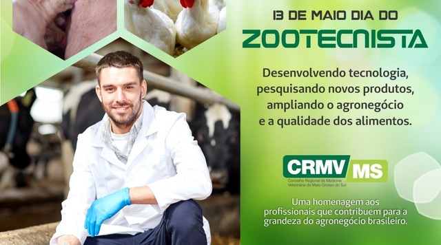 CRMV-MS realiza na próxima segunda evento em comemoração ao Dia do Zootecnista