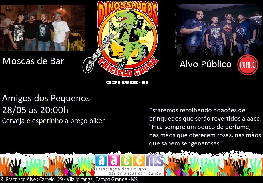 Bandas e motoclube se unem em show beneficente em prol das crianças da AACC Bandas e motoclube se unem em show beneficente em prol das crianças da AACC