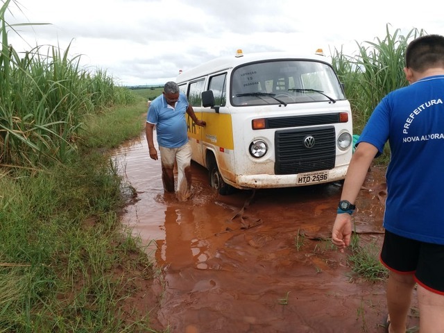INSEGURANÇA: Kombi escolar pega fogo em Nova Alvorada do Sul Kombi com alunos da zona rural atola e compromete a qualidade do transporte escolar. registro do ano letivo de 2018