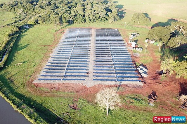 Produtor de Sidrolândia investe R$ 4 milhões em usina fotovoltaica A propriedade de 4.500 hectares, além de se tornar autossuficiente em energia elétrica - Foto: Região News