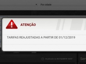 Decisão da Justiça suspende redução na tarifa de pedágio da BR-163 em MS Aviso no site da MSVia sobre mudança no preço do pedágio (Foto: Reprodução)
