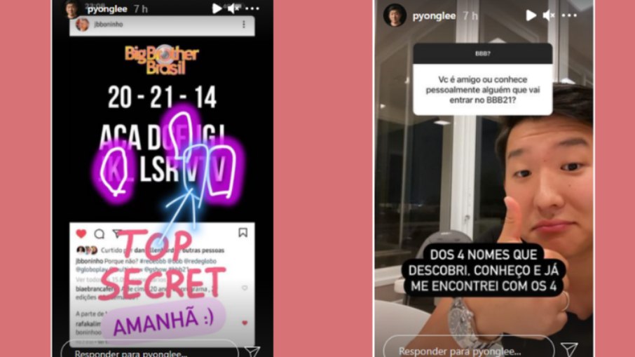 BBB 21: Pyong Lee conta que sabe spoilers e quatro participantes BBB 21: Pyong Lee conta que sabe spoilers e quatro participantes