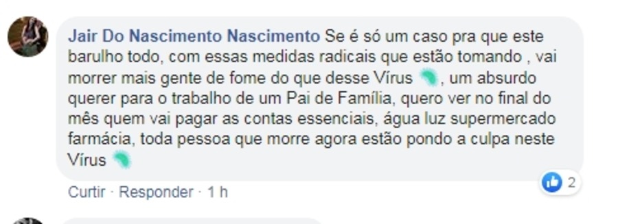 Empresário diz que medidas de contenção são absurdas e que as pessoas vão morrer é de fome
