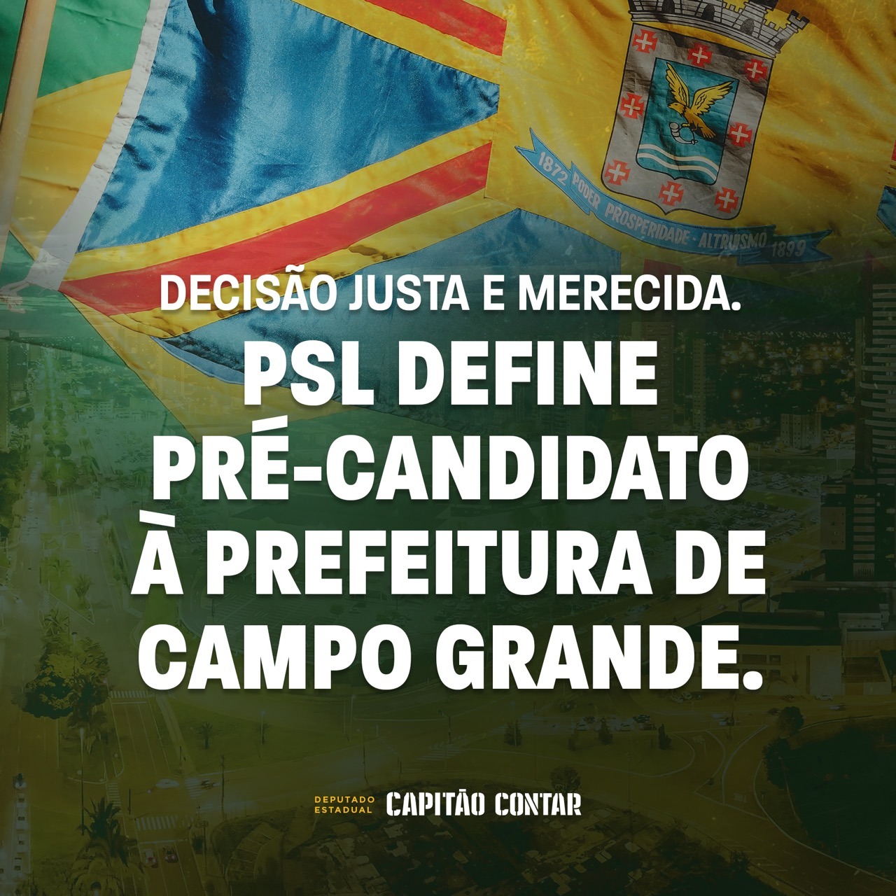 Contar considera “acertada” decisão do PSL de definir pré-candidato a prefeito de Campo Grande